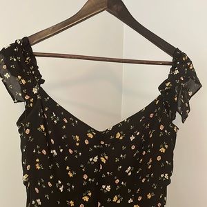 Reformation Butterfly Black Chiffon Size 8